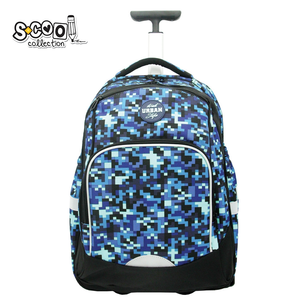 Ghiozdan troller Urban, PIXELS, 33 litri, impermeabil, 46x34x20 cm - imagine 4